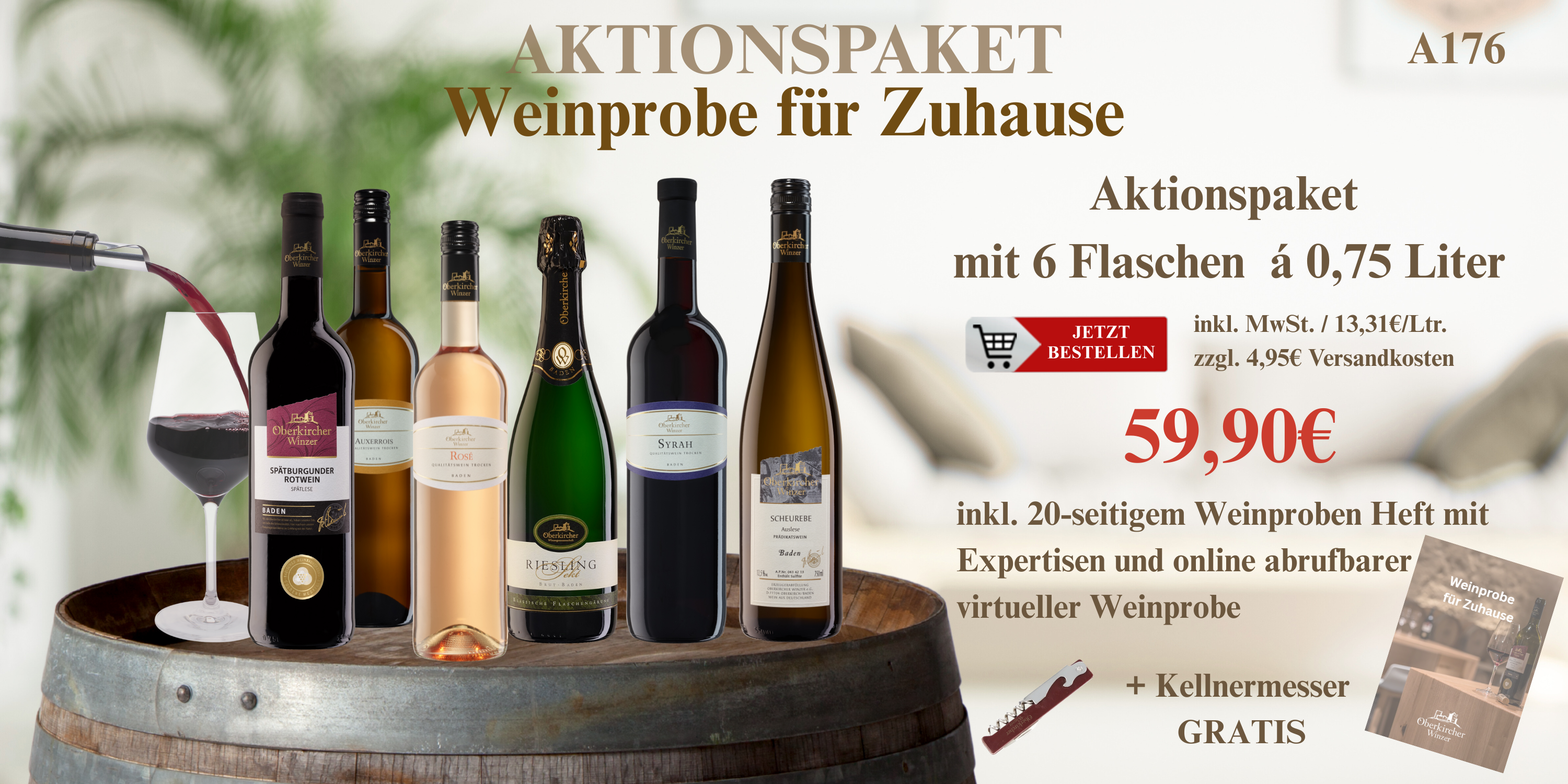 Aktionspaket "Weinprobe für Zuhause" 6 Fl.,