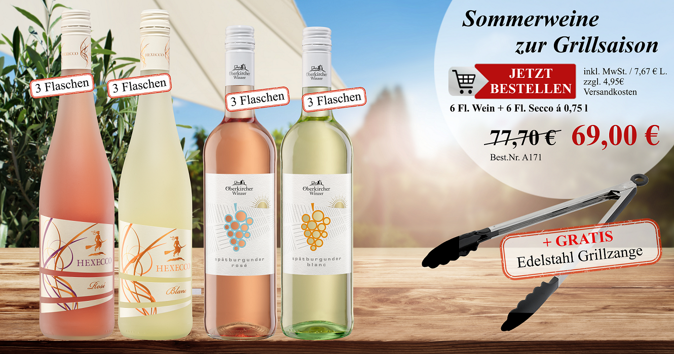Aktionspaket - Sommerweine zur Grillsaison 12 Fl., Oberkircher Winzer/Hex vom Dasenstein;; Aktionspaket - Sommerweine zur Grillsaison 12 Fl., Oberkircher Winzer/Hex vom Dasenstein;;