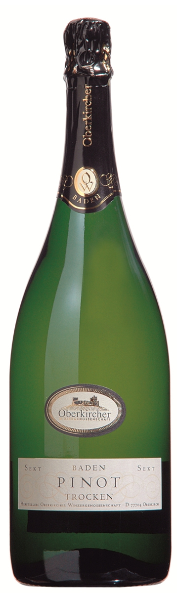 Oberkircher Sekt , Pinot Sekt weiß trocken - Magnum-